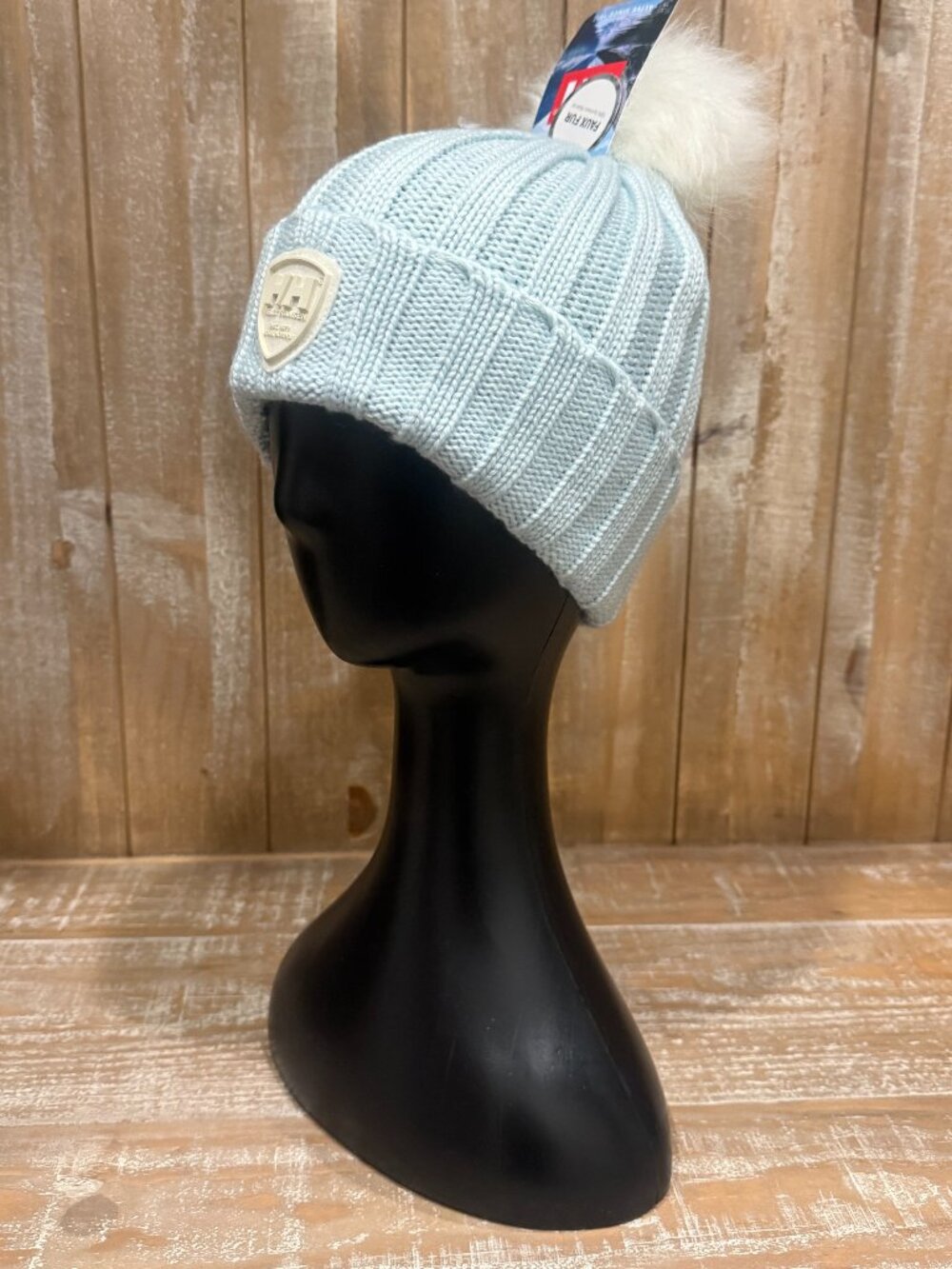 Helly Hansen Limelight Beanie Women's Pom Pom Hat Light Blue Warm Winter New
